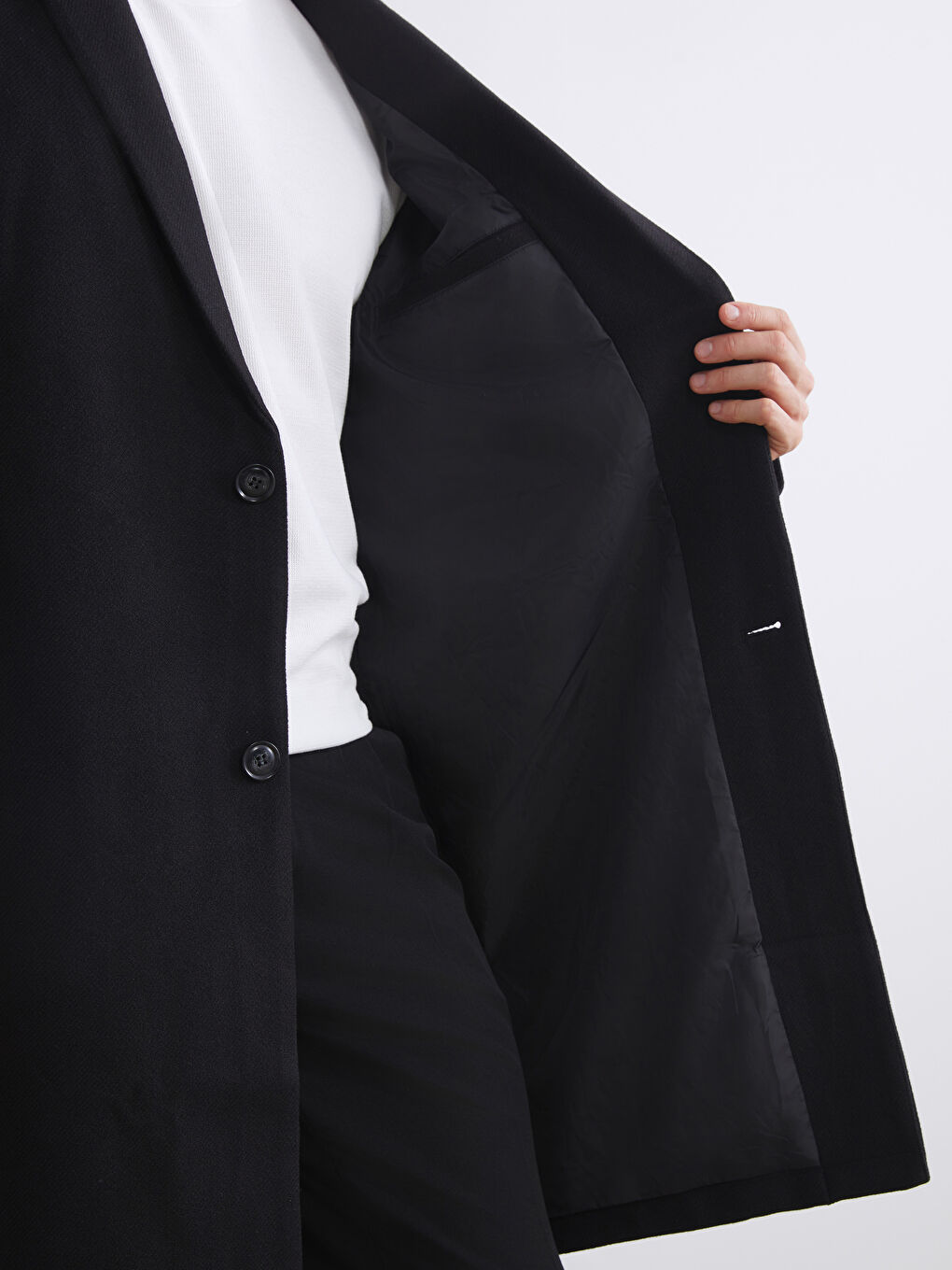 Ерлерге арналған стандартты өрнексіз каше пальто-3