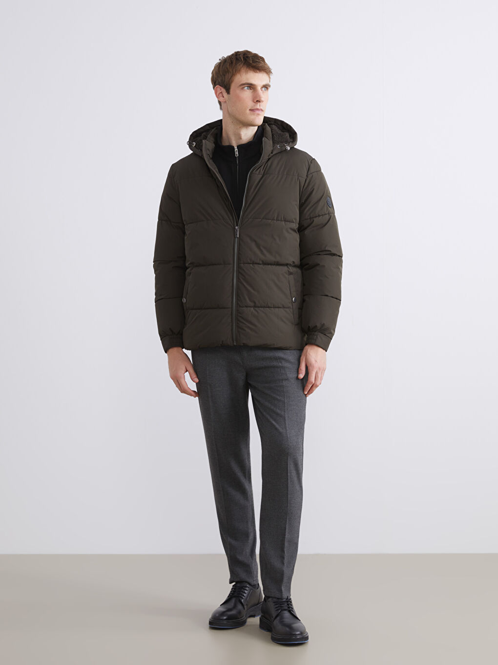 Man KHAKI Puffer Coat-1