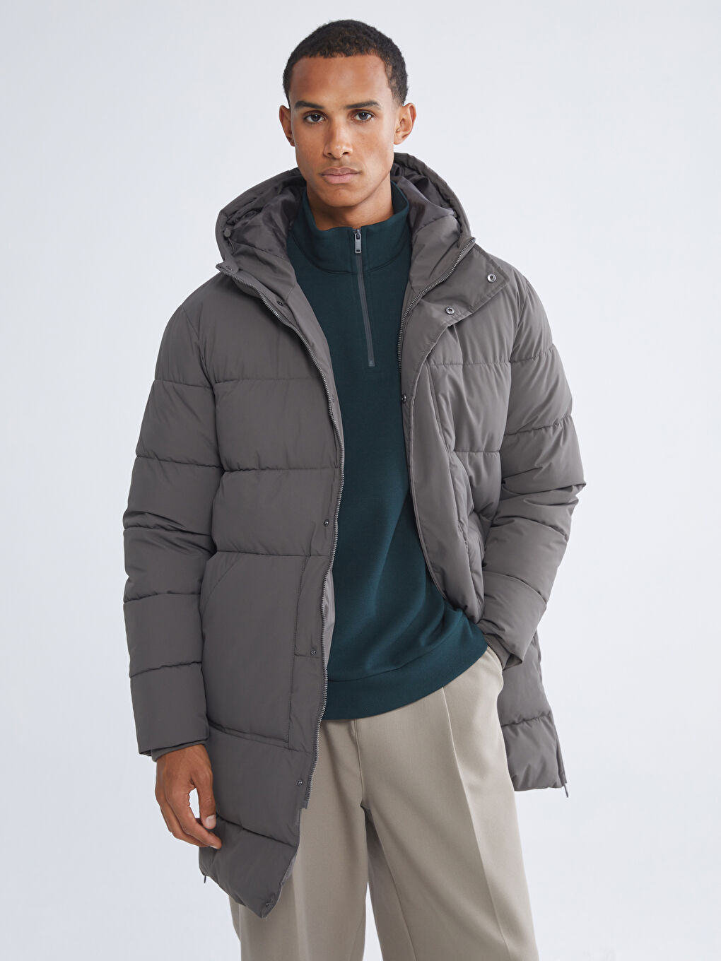 Ерлерге арналған стандартты пішім пуховик пальто