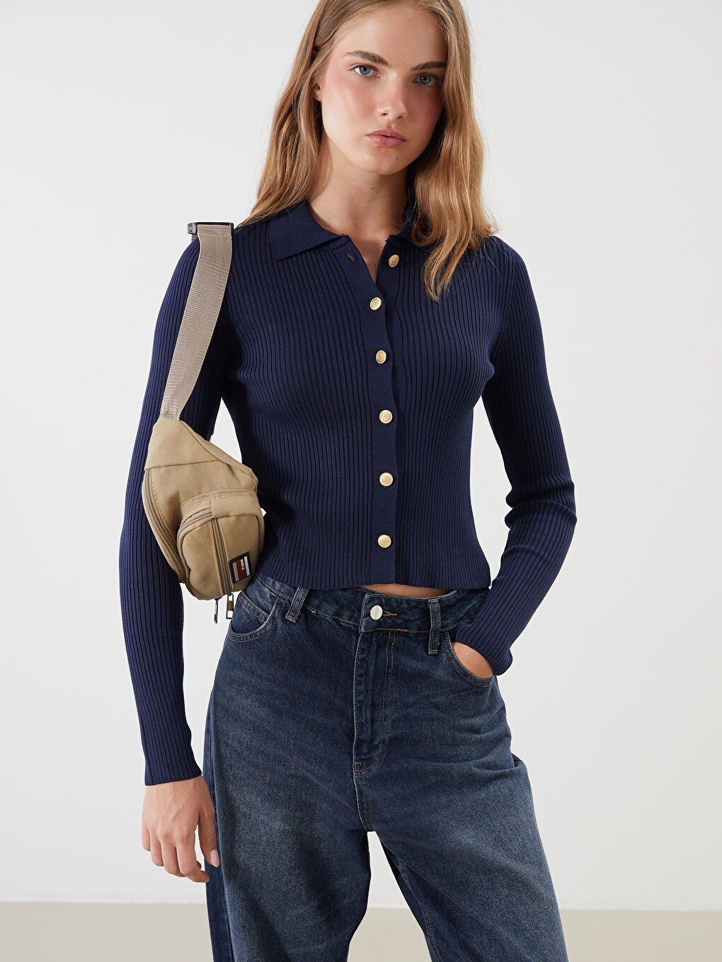 XSIDE Polo Neck Women's Knitwear Cardigan -W5FY04Z8-ZJB