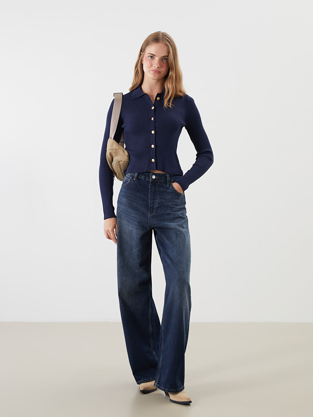 XSIDE Polo Neck Women's Knitwear Cardigan -W5FY04Z8-ZJB