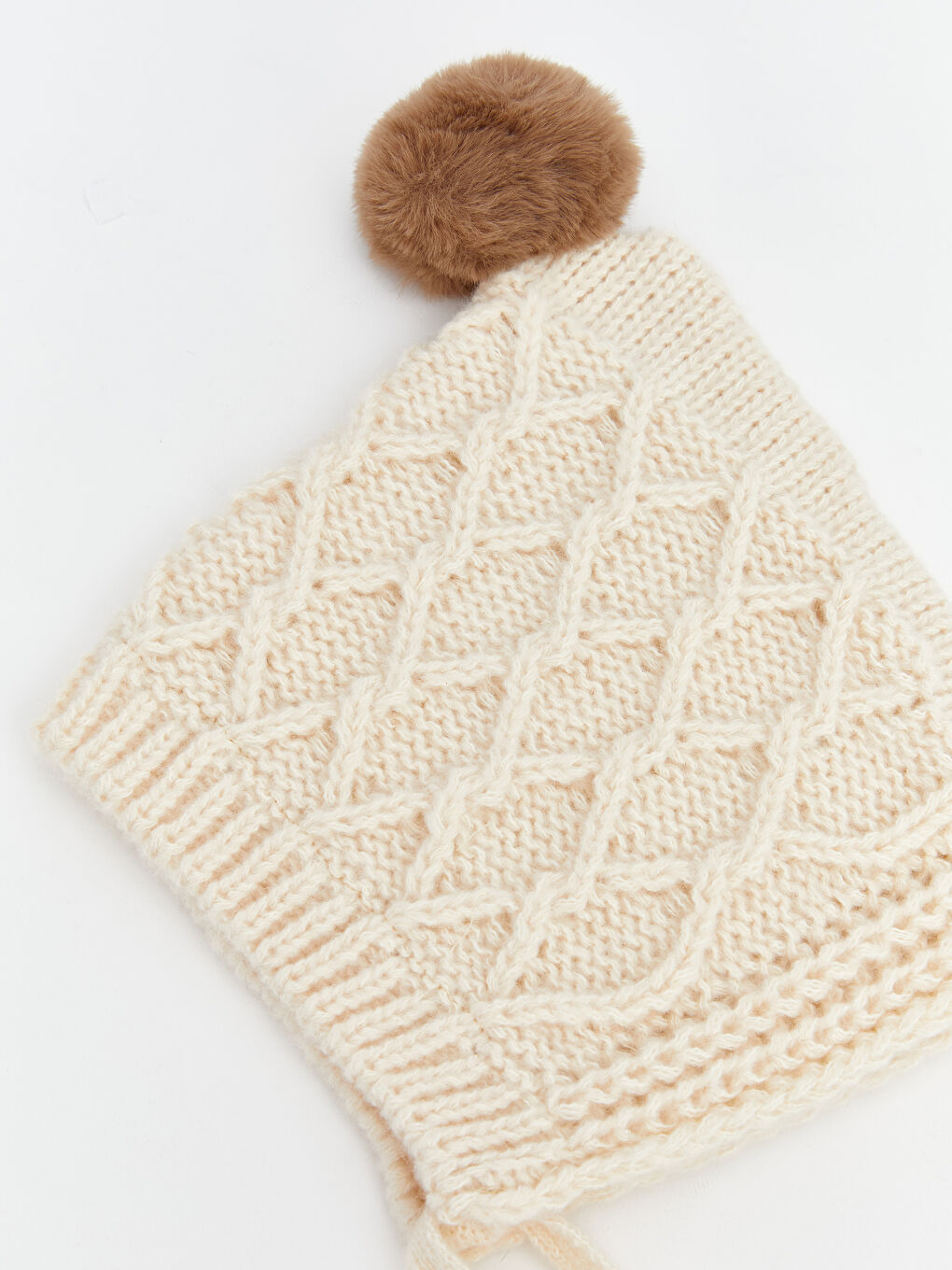 Pompom Detailed Baby Boy Tricot Beanie-1