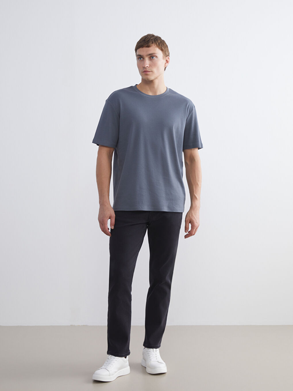 Siyah 779 Regular Fit İçi Polarlı Kışlık Erkek Jean Pantolon