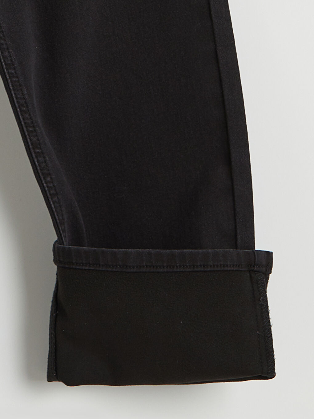 Siyah 779 Regular Fit İçi Polarlı Kışlık Erkek Jean Pantolon-1