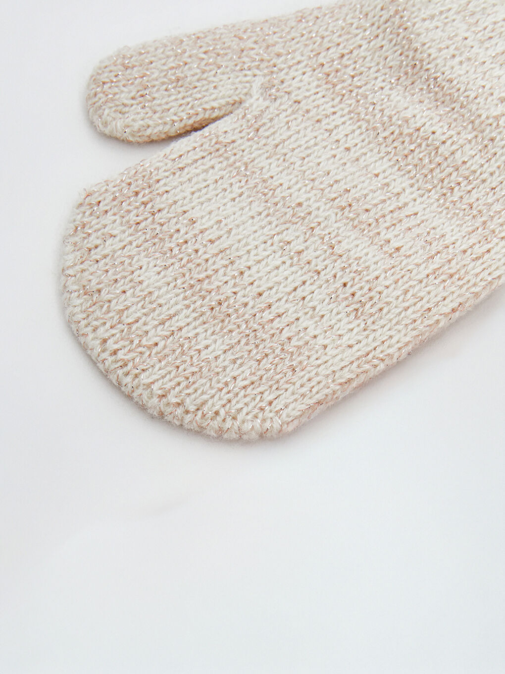 Bej Basic Kız Bebek Triko Eldiven-1