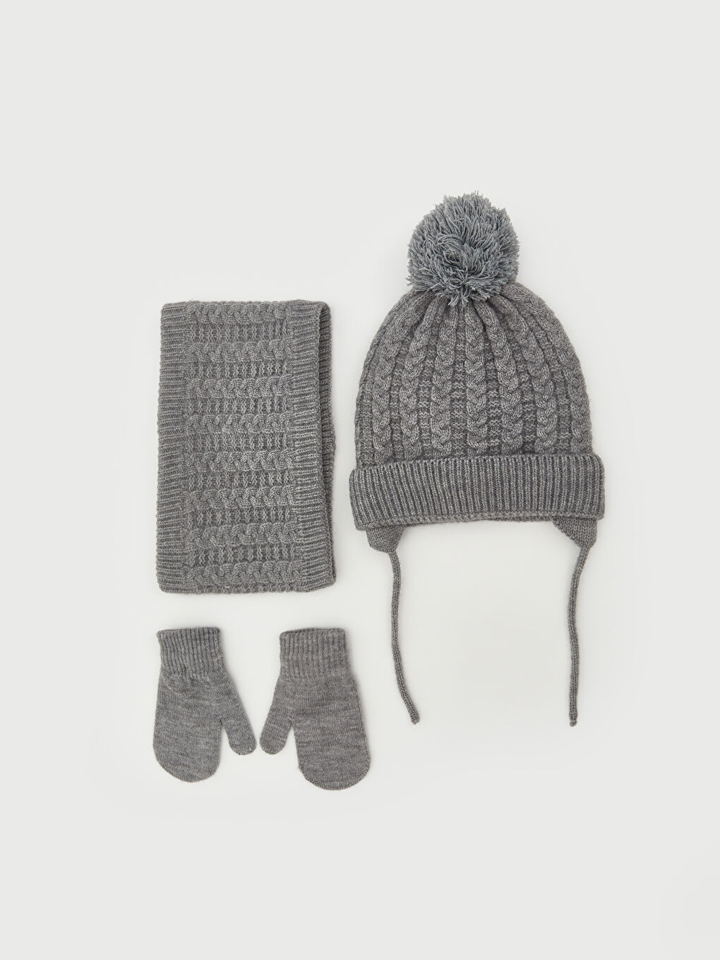 Pom-pom Baby Boys' Scarf, Beanie, and Glove Set