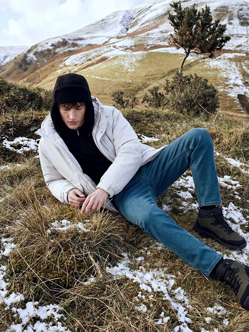 Yeşil 779 Regular Fit İçi Polarlı Kışlık Erkek Jean Pantolon