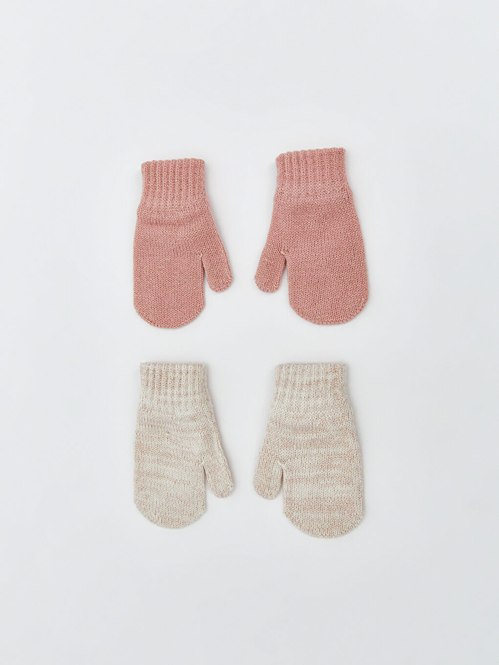 Basic Baby Girls' Knitwear Gloves 2 Pack