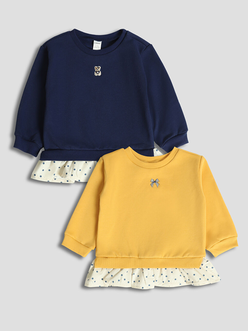 Frilled Hem Girls' Sweatshirt 2 Pack