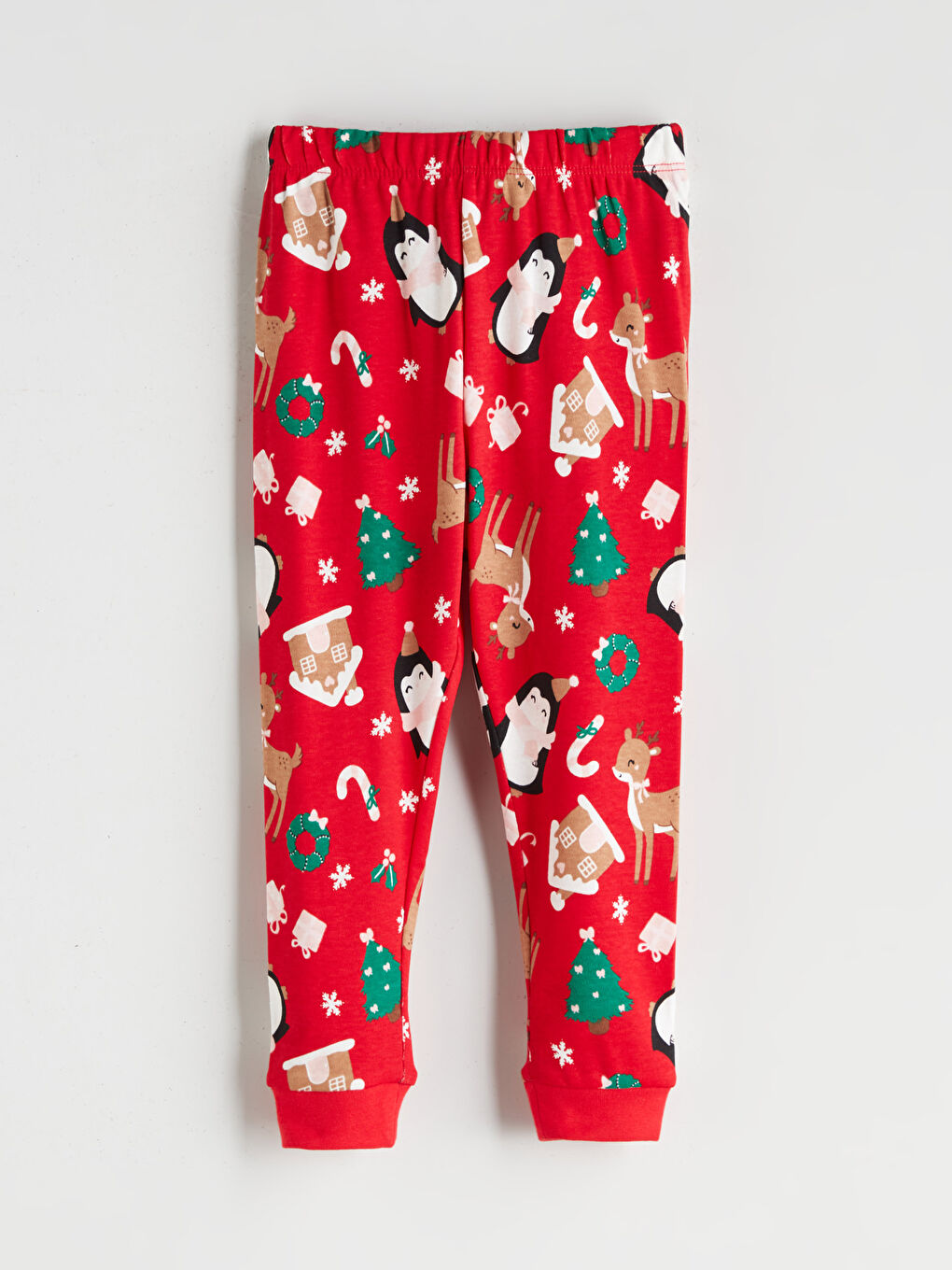 Crew Neck Christmas Themed Baby Girls' Pyjama Set-3