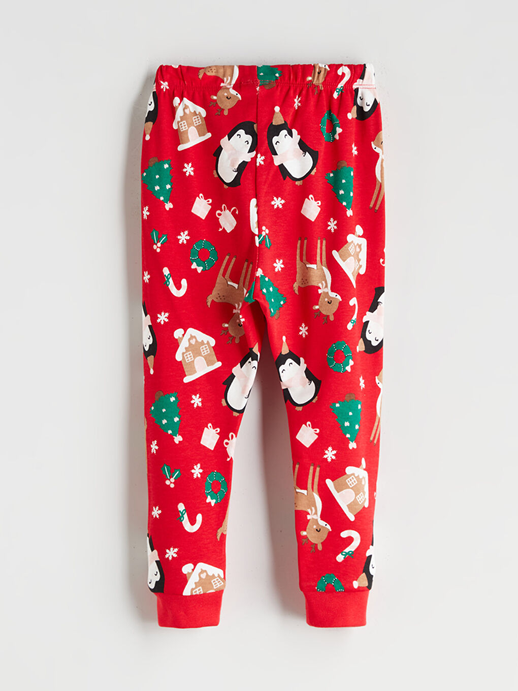Crew Neck Christmas Themed Baby Girls' Pyjama Set-4