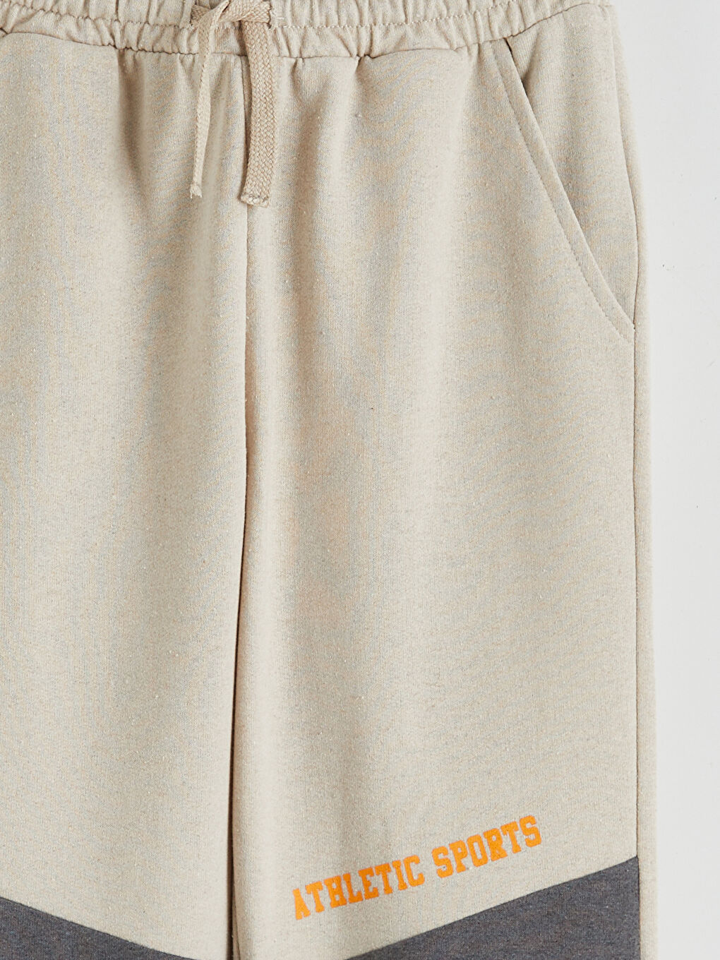 Bej Beli Lastikli Erkek Çocuk Jogger Eşofman Altı-2