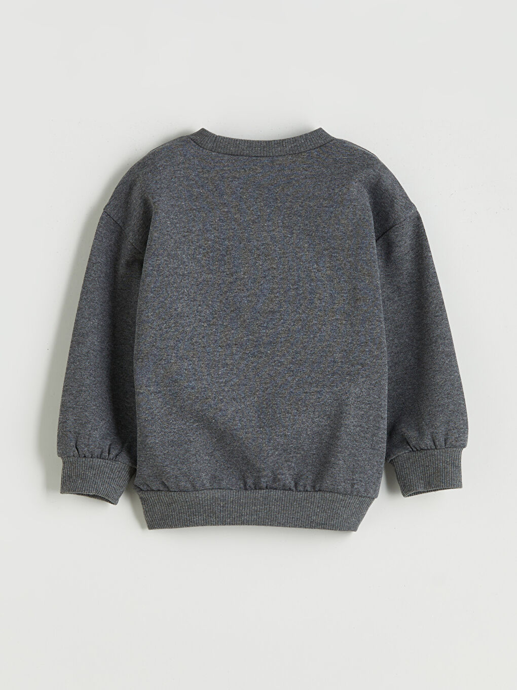 Gri Bisiklet Yaka Baskılı Erkek Çocuk Sweatshirt-1