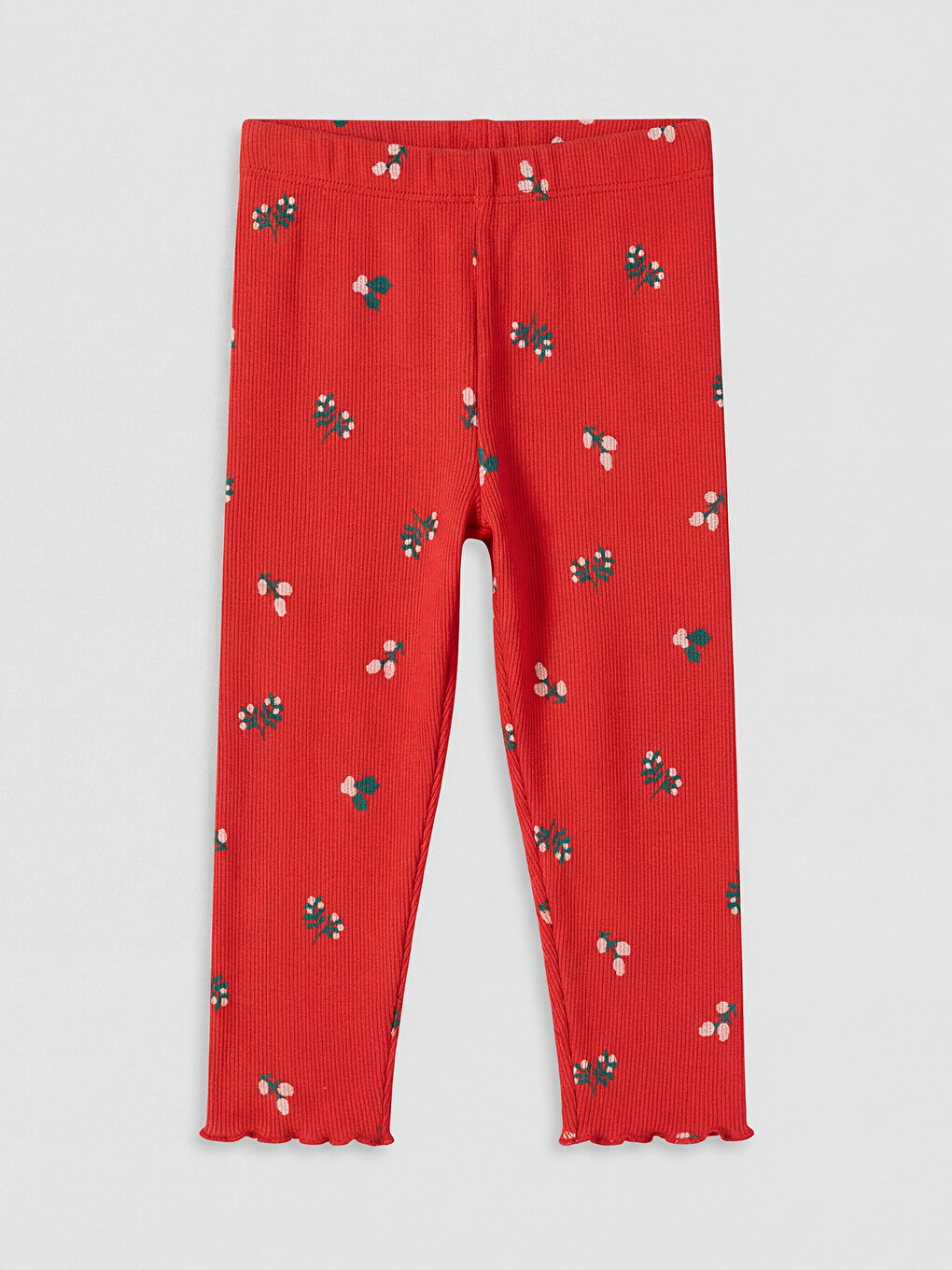 Kırmızı Çiçek Desenli Kız Bebek Pijama Takımı-2