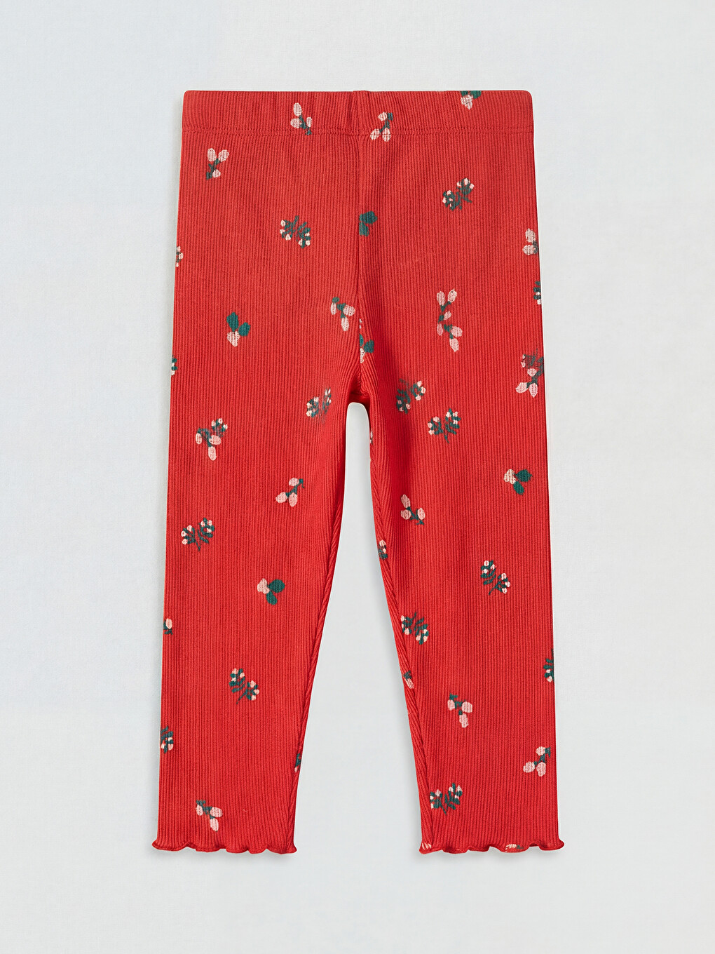 Kırmızı Çiçek Desenli Kız Bebek Pijama Takımı-4