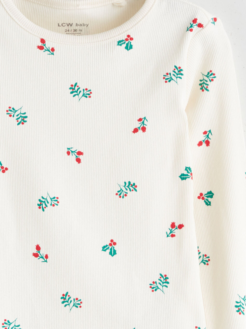 Crew Neck Floral Baby Girls' Pyjama Set 2 Pack-12