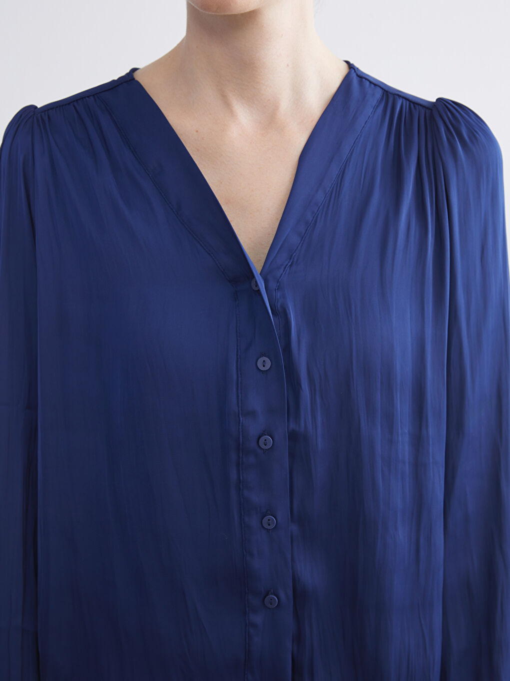 Әйелдер көк Блузка-2