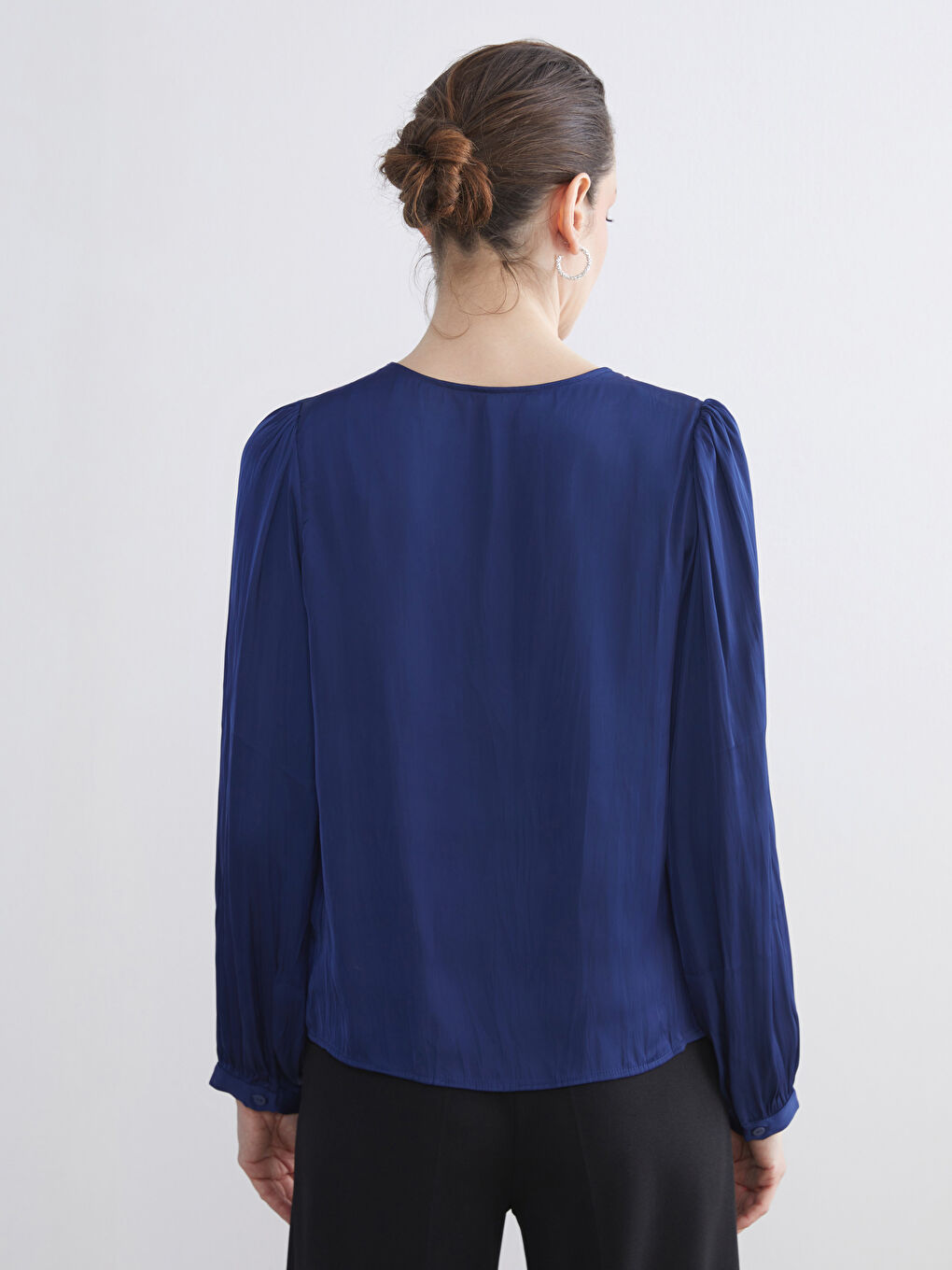 Әйелдер көк Блузка-3