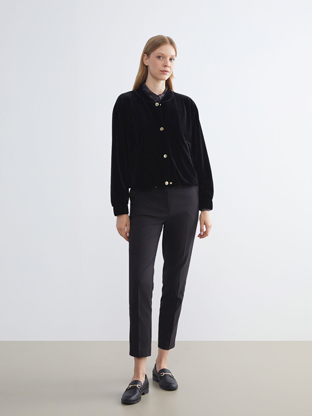 Woman BLACK Bomber Jacket-1