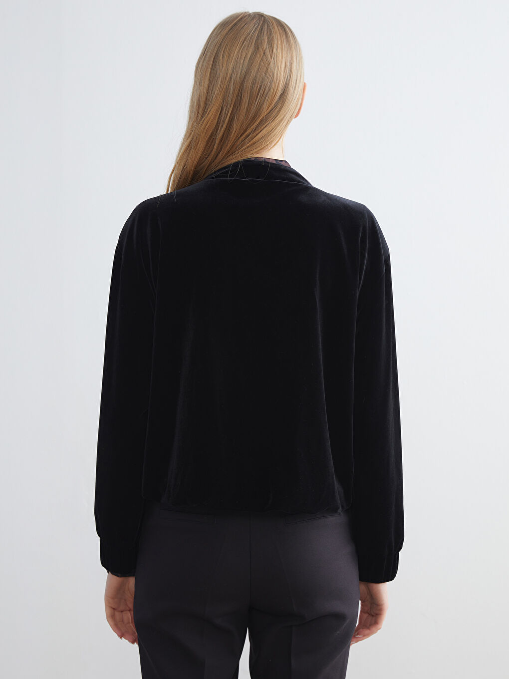 Woman BLACK Bomber Jacket-3