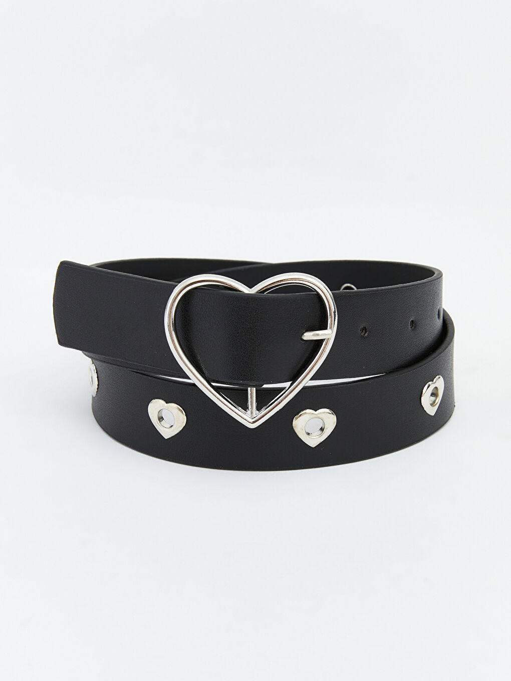 Siyah Deri Görünümlü Kız Çocuk Kemer