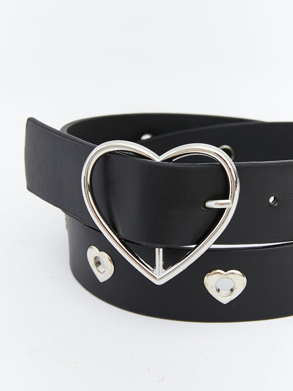 Siyah Deri Görünümlü Kız Çocuk Kemer-3