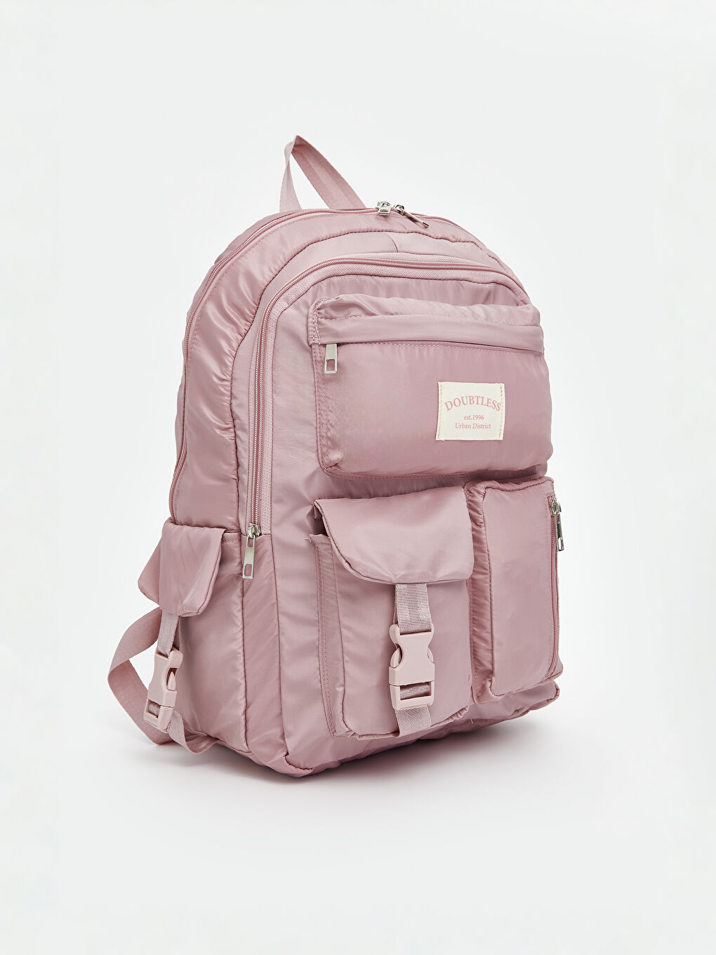 Pembe Çok Bölmeli Kadın Sırt Çantası-1