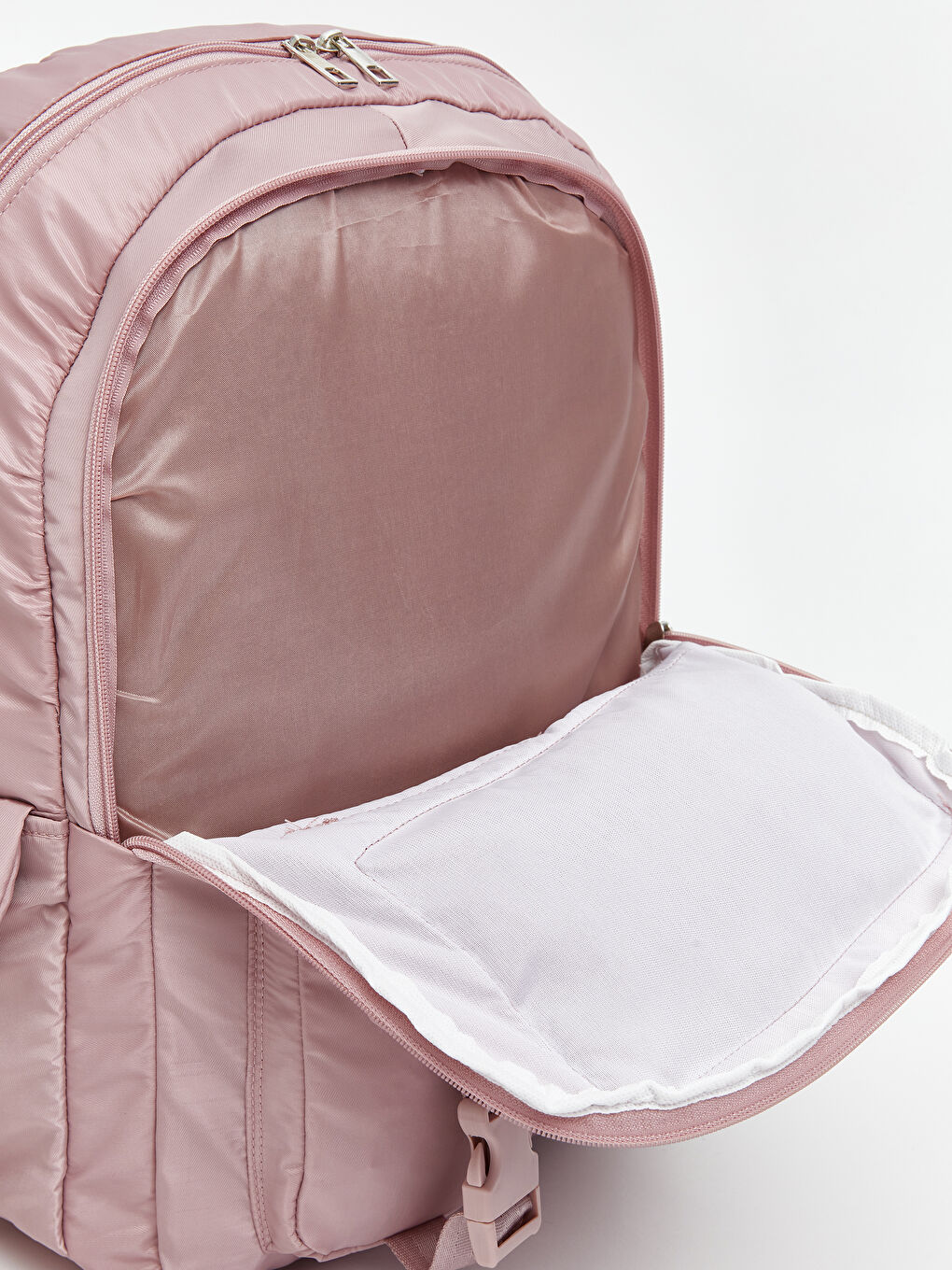 Pembe Çok Bölmeli Kadın Sırt Çantası-3