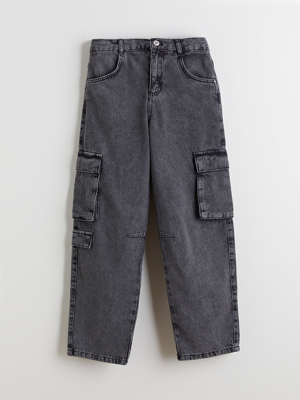 Antrasit Erkek Çocuk Kargo Jean Pantolon-1