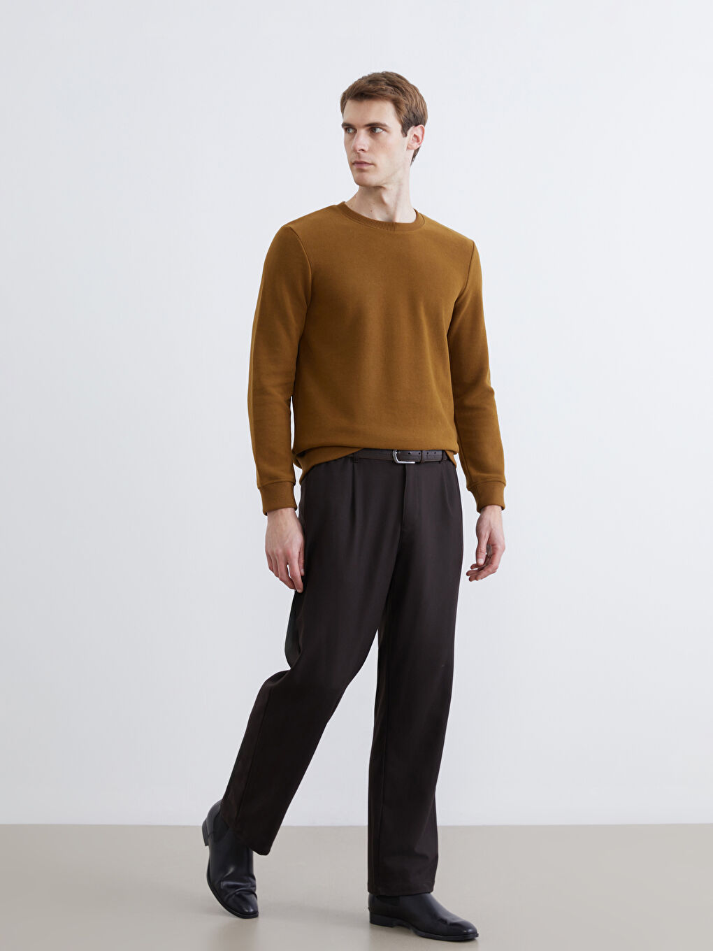 Hanorac pentru Bărbați cu Guler Rotund-1