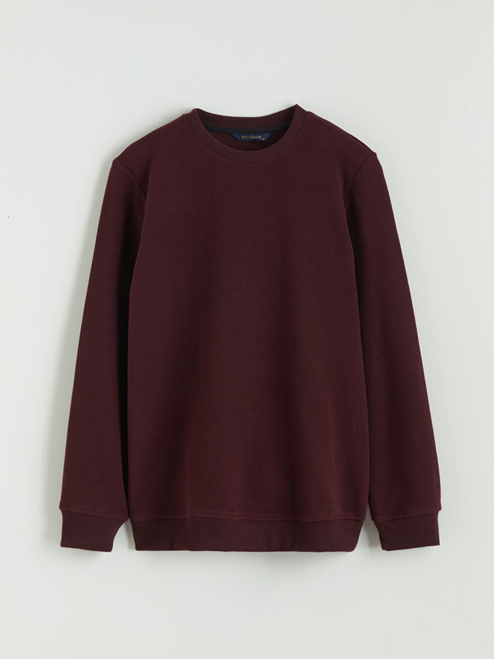 Bordo Bisiklet Yaka Erkek Sweatshirt-4