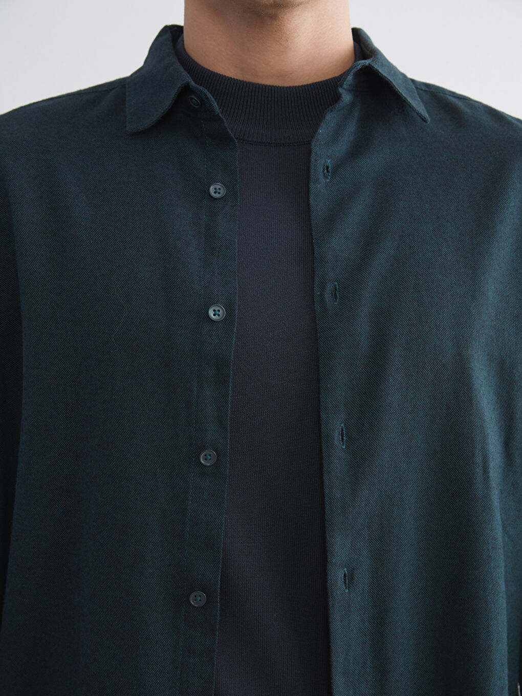 Regular Fit Long Sleeve Gabardine Men's Shirt-2