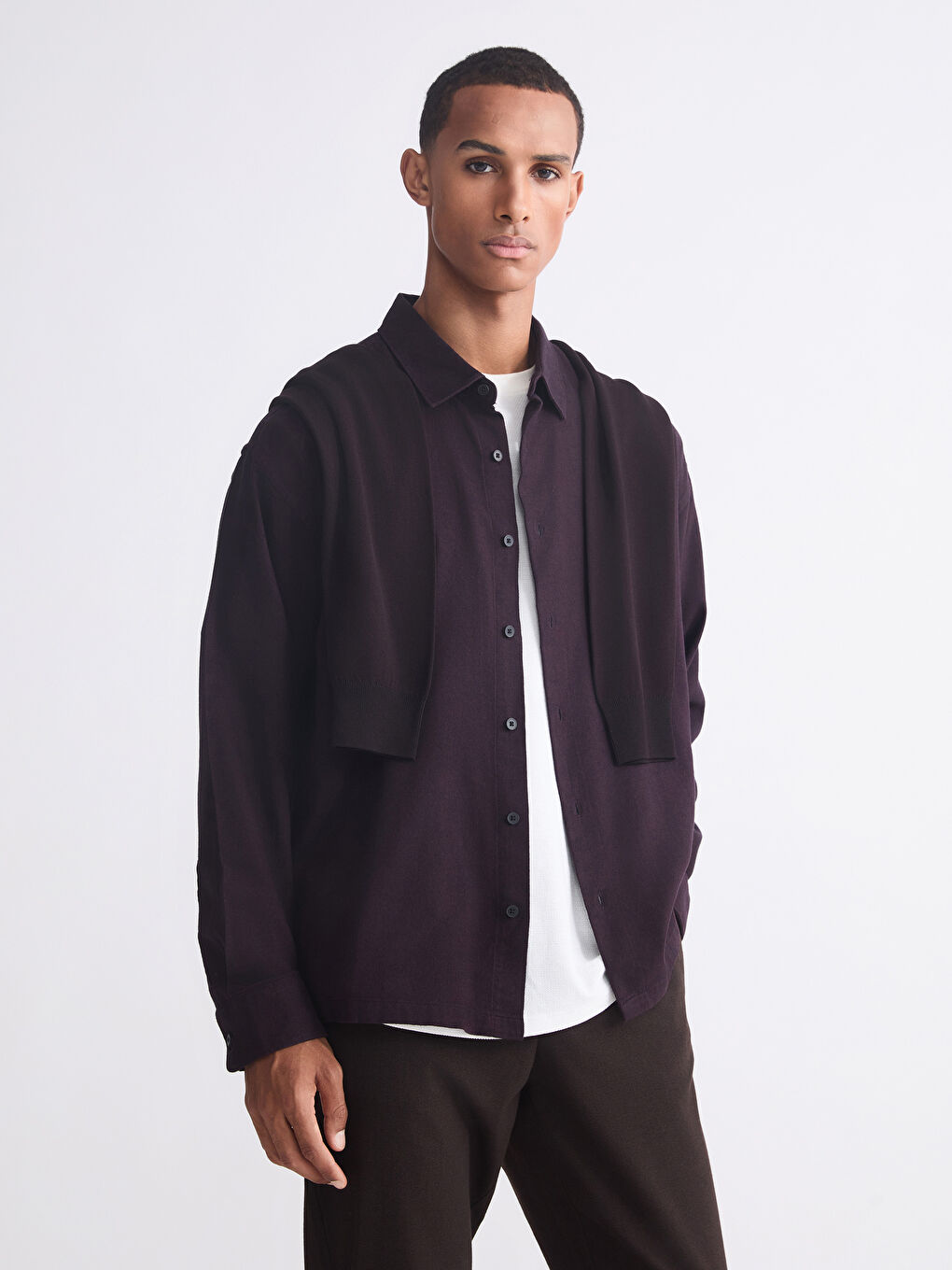 Regular Fit Long Sleeve Gabardine Men's Shirt