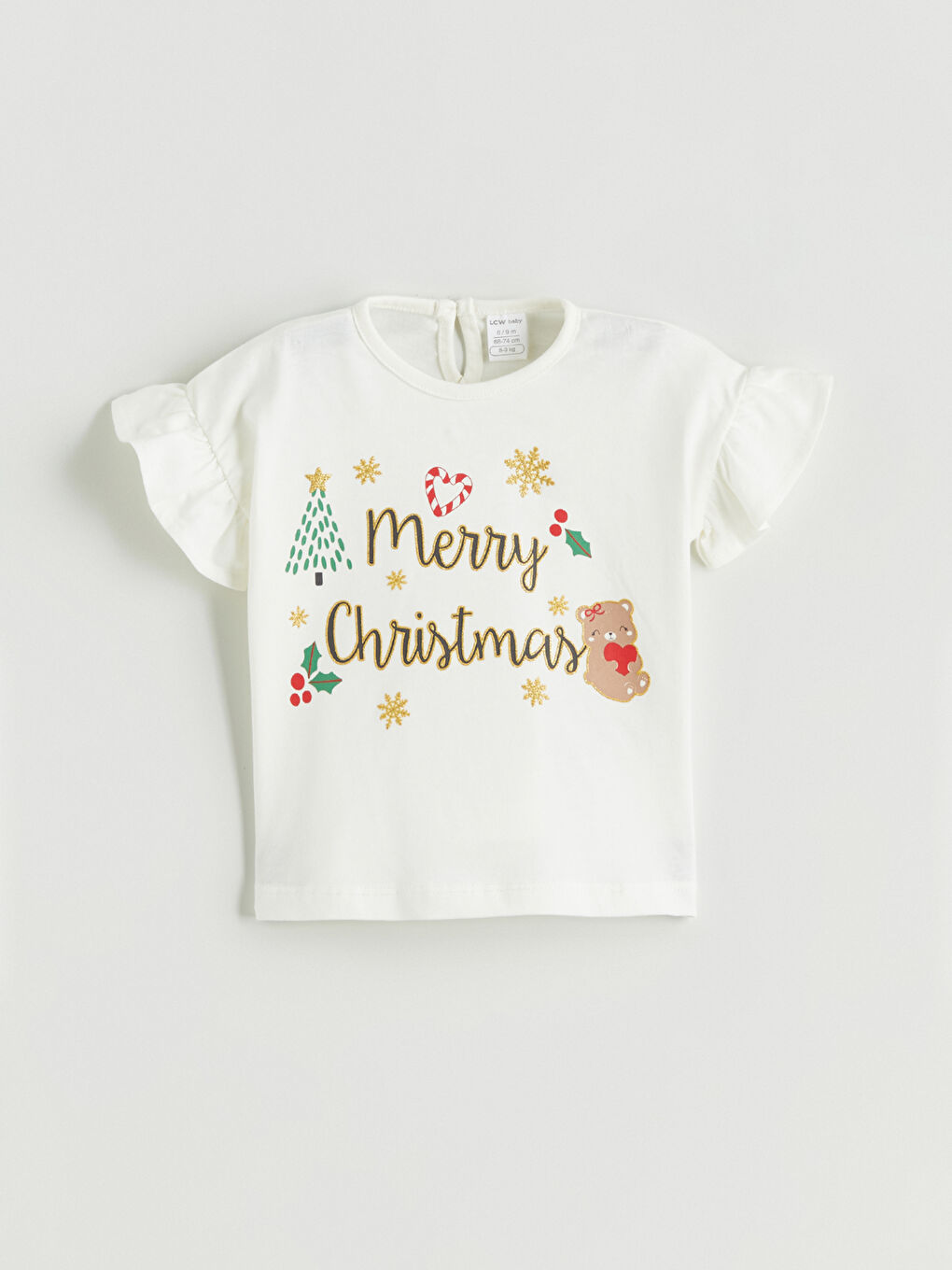 Блузка с круглым вырезом и принтом для малышки девочки и шорты - комплект из 2 предметов-1