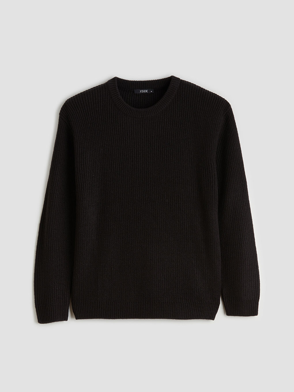 Мужской трикотажный свитер с круглым вырезом и длинными рукавами-4