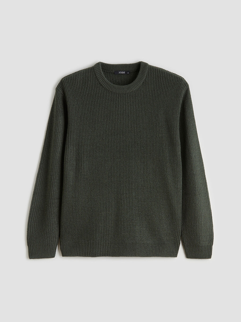 Мужской трикотажный свитер с круглым вырезом и длинными рукавами-4