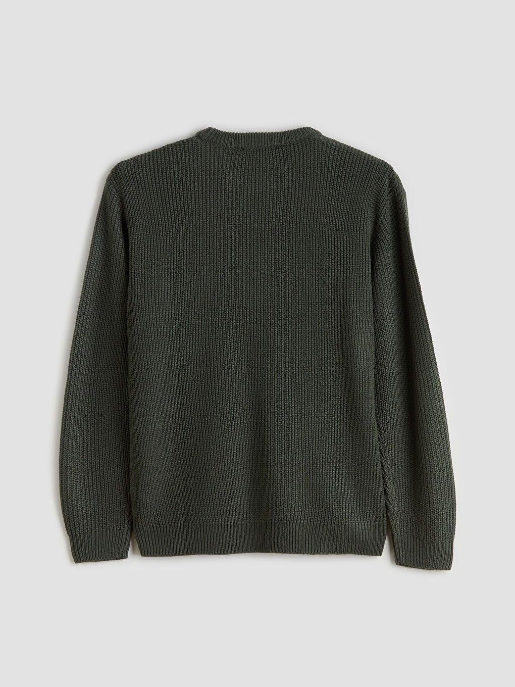 Мужской трикотажный свитер с круглым вырезом и длинными рукавами-5