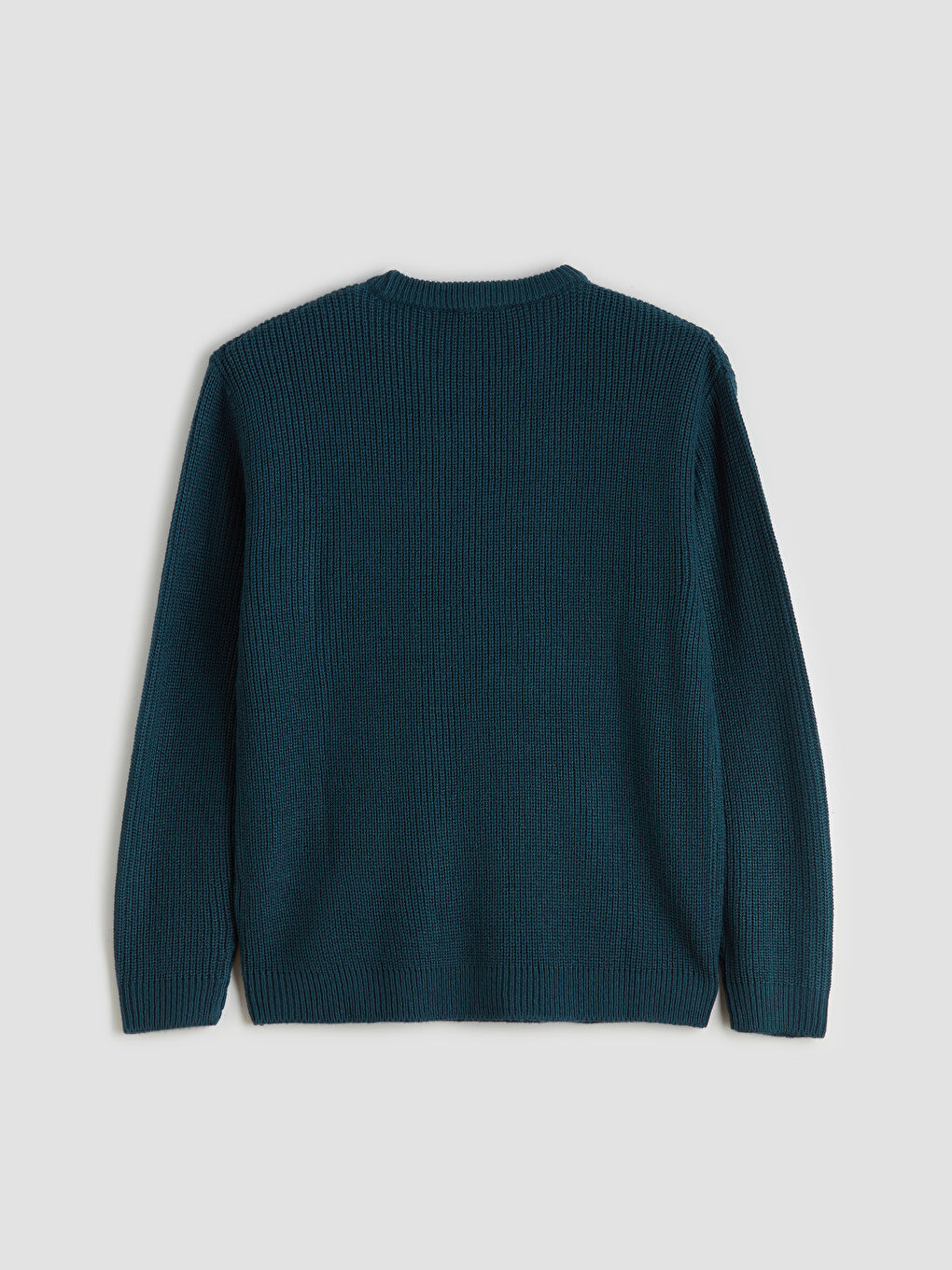 Мужской трикотажный свитер с круглым вырезом и длинными рукавами-5