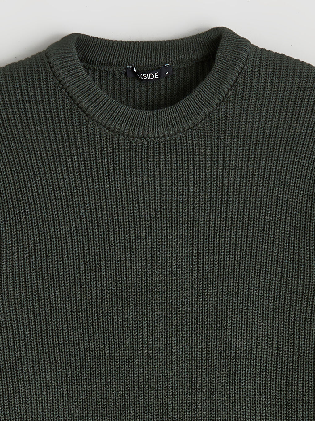 Yeşil Bisiklet Yaka Erkek Triko Kazak-5