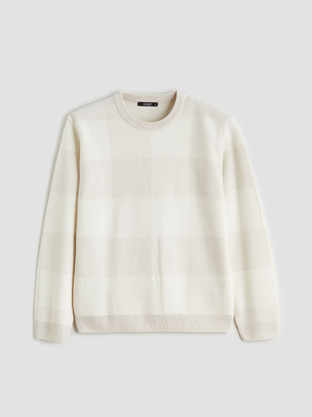 Мужской трикотажный свитер с круглым вырезом и длинными рукавами-4