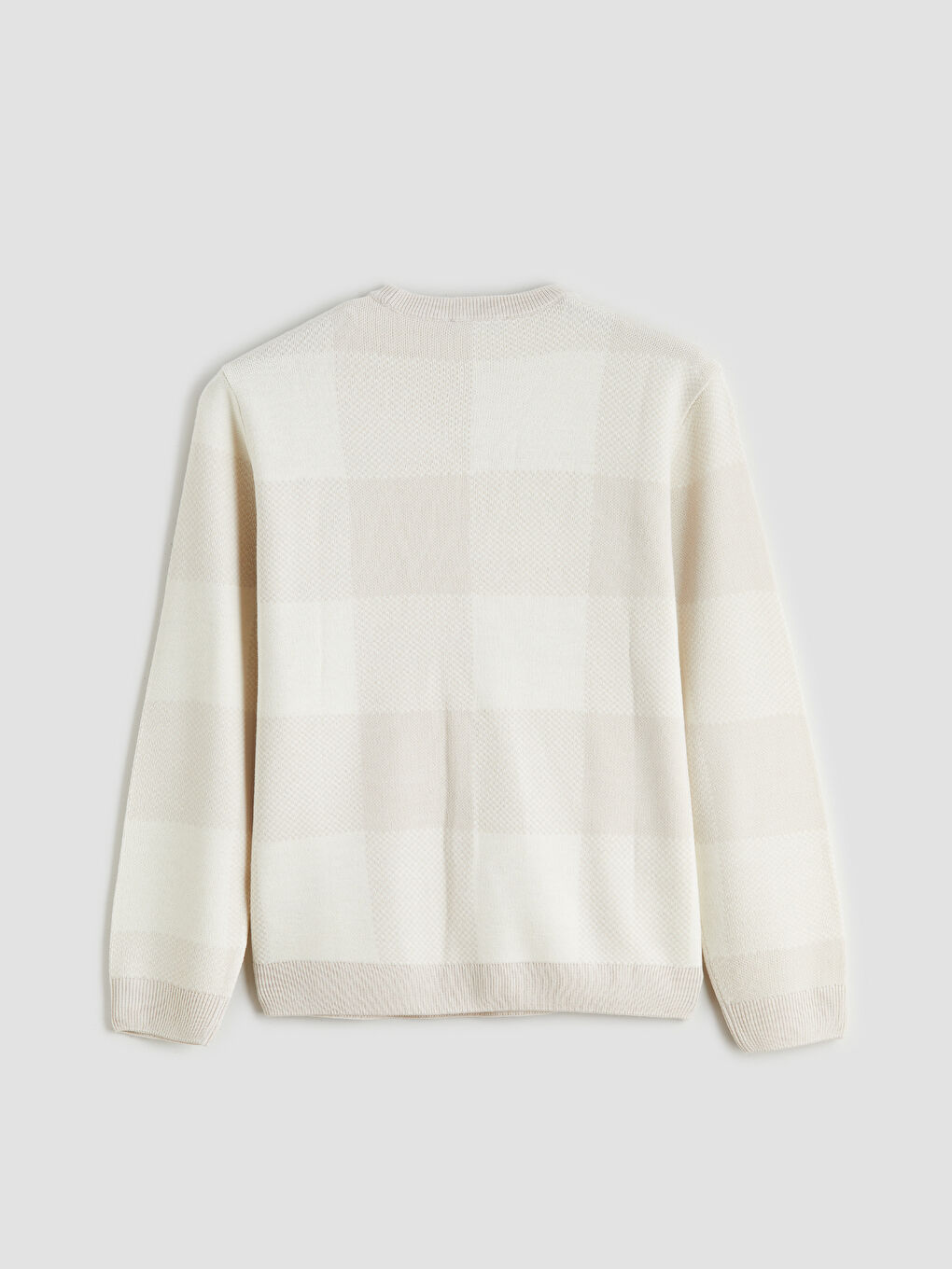 Мужской трикотажный свитер с круглым вырезом и длинными рукавами-5