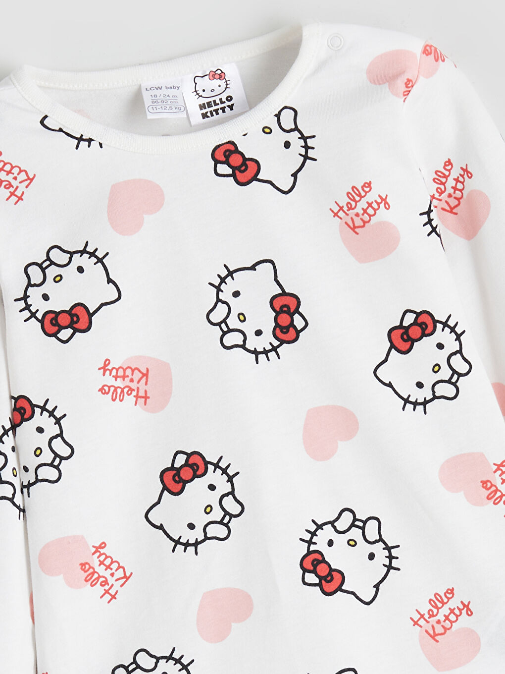 LCW baby Štampana Pidžama Komplet za Bebe Devojčice Hello Kitty -W5G097Z1-LRA