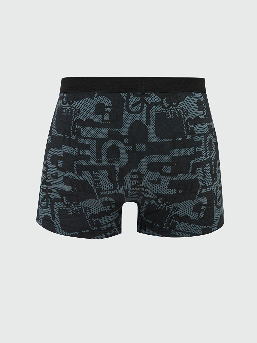 Siyah Standart Kalıp Pamuklu Esnek Erkek Boxer-1