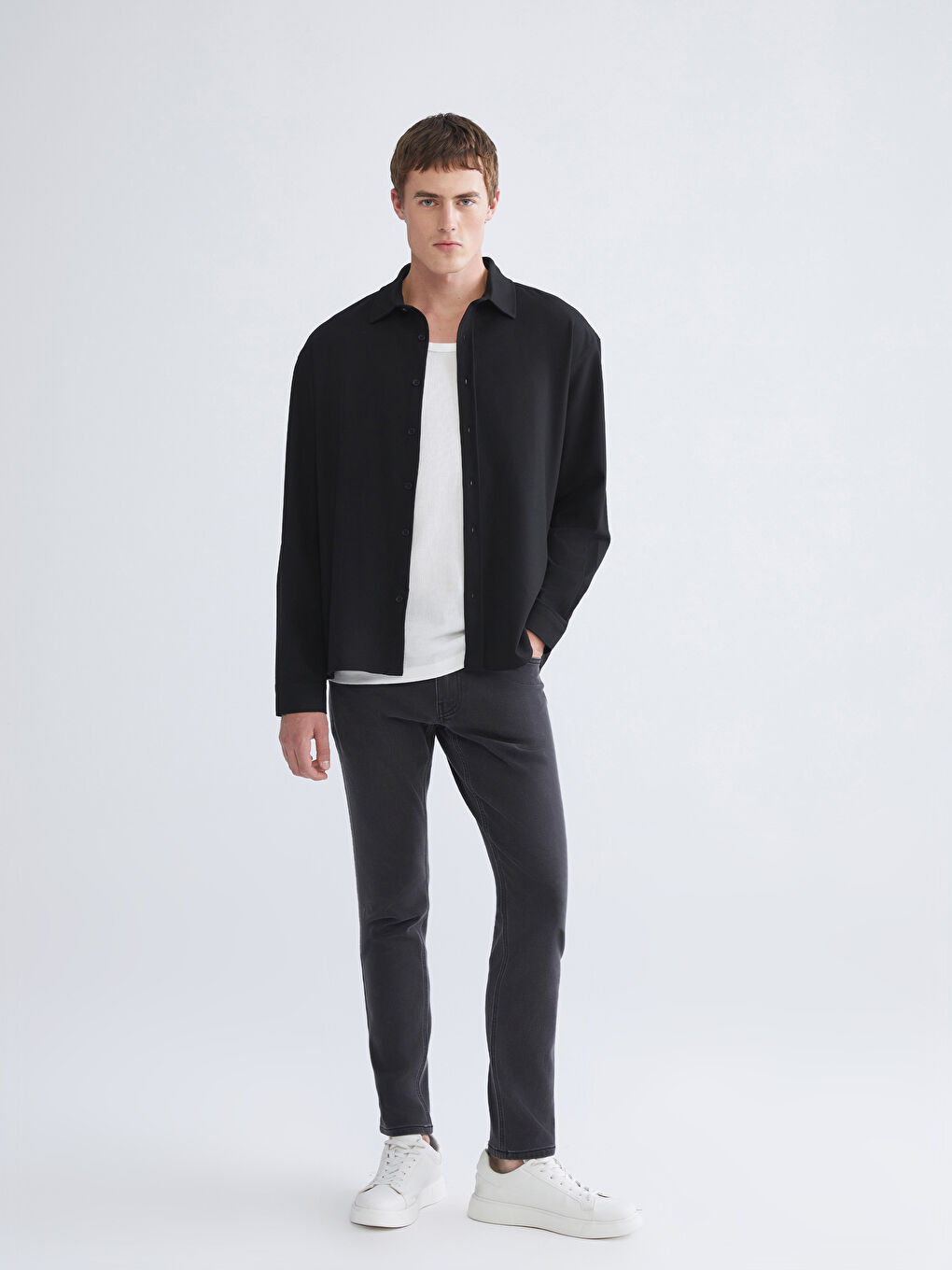 Antrasit 750 Slim Fit İçi Polarlı Kışlık Erkek Jean Pantolon