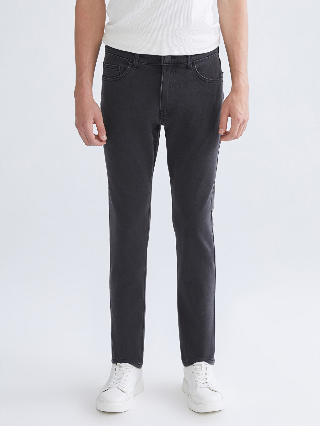 Antrasit 750 Slim Fit İçi Polarlı Kışlık Erkek Jean Pantolon-1