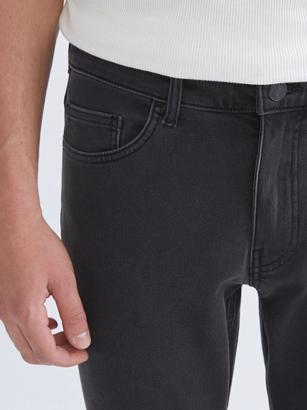 Antrasit 750 Slim Fit İçi Polarlı Kışlık Erkek Jean Pantolon-2