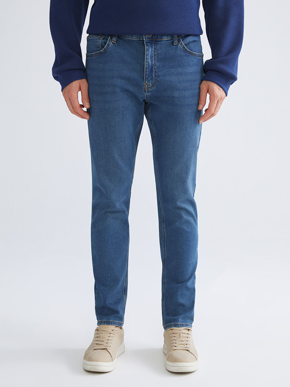 İndigo 750 Slim Fit İçi Polarlı Kışlık Erkek Jean Pantolon-1