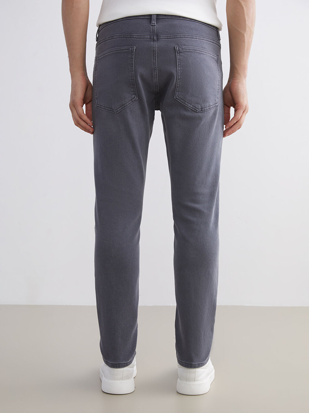 Gri 750 Slim Fit İçi Polarlı Kışlık Erkek Jean Pantolon-3