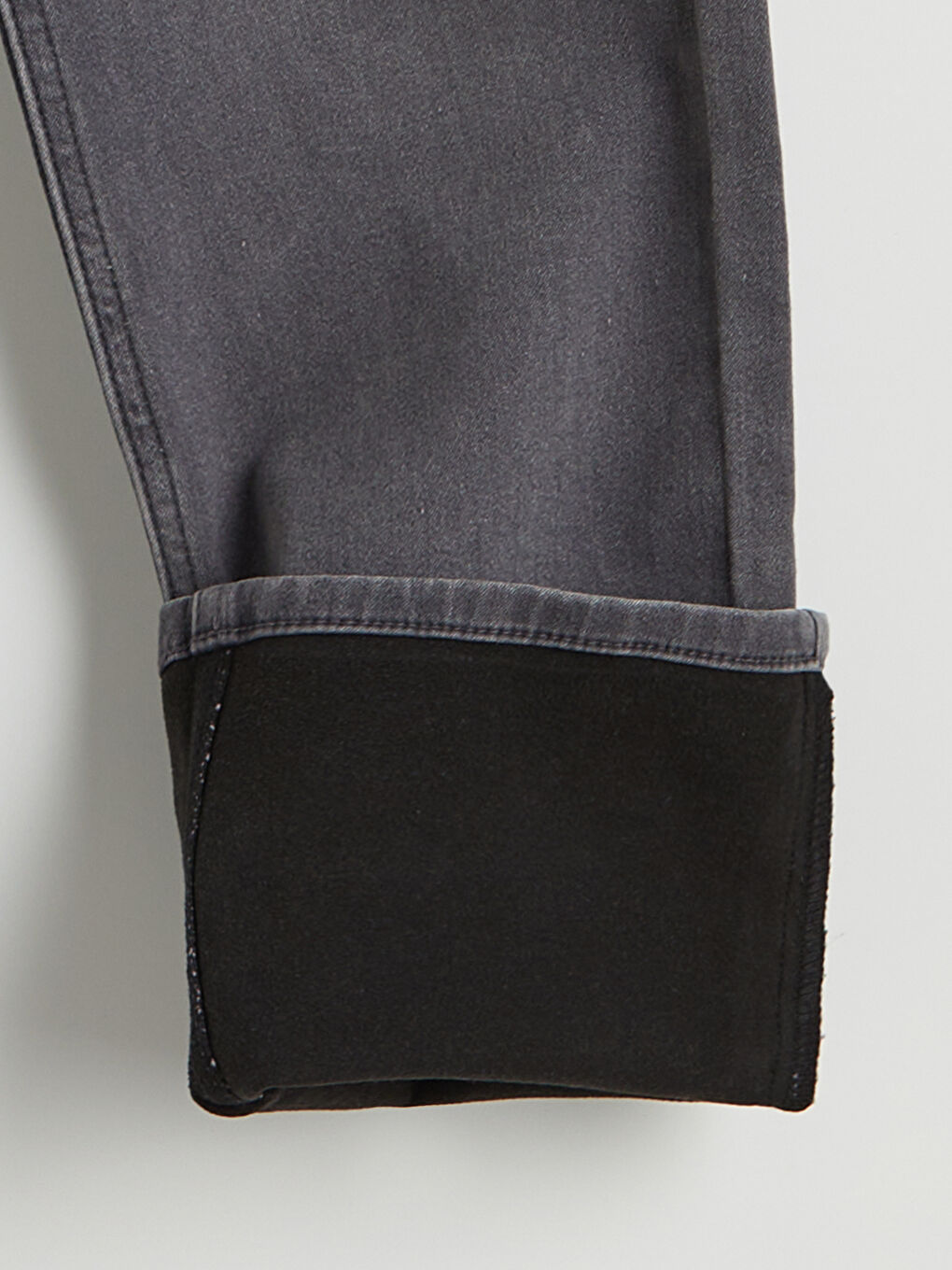Gri 750 Slim Fit İçi Polarlı Kışlık Erkek Jean Pantolon-4