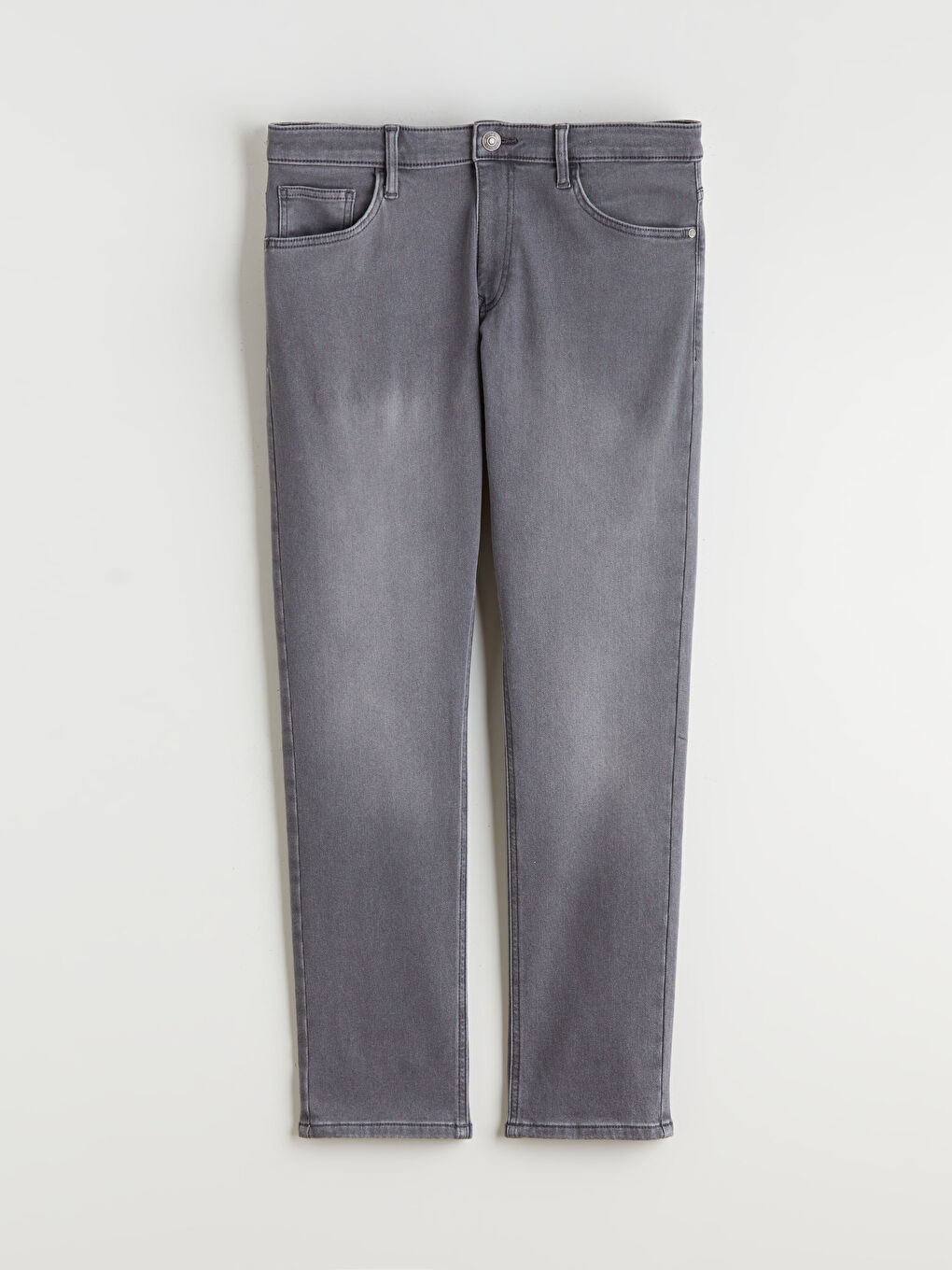 Gri 750 Slim Fit İçi Polarlı Kışlık Erkek Jean Pantolon-4